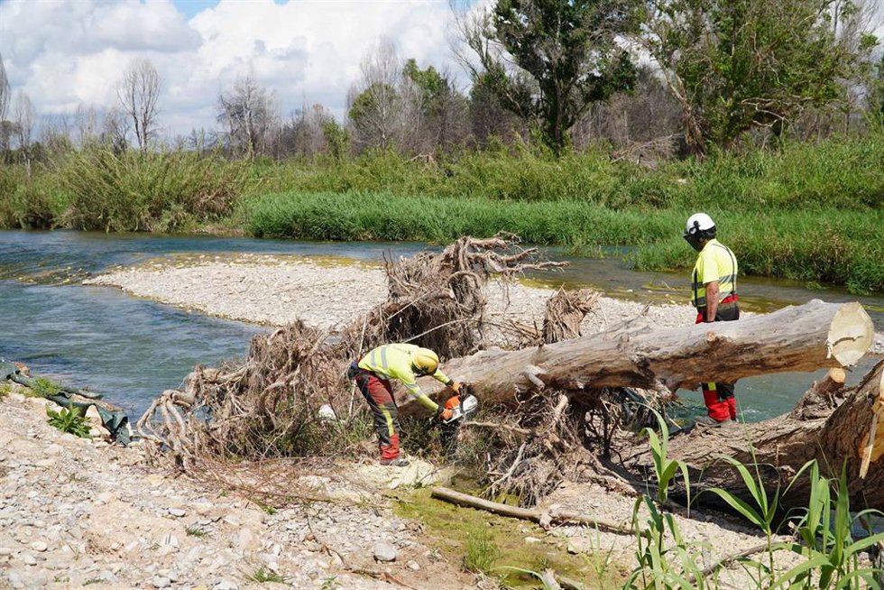 Archivo - Trabajos en el río Turia