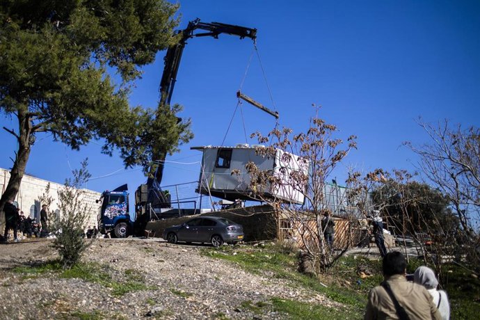 Archivo - Una estructura retirada por las autoridades israelíes en Sheij Yarrá, en Jerusalén Este