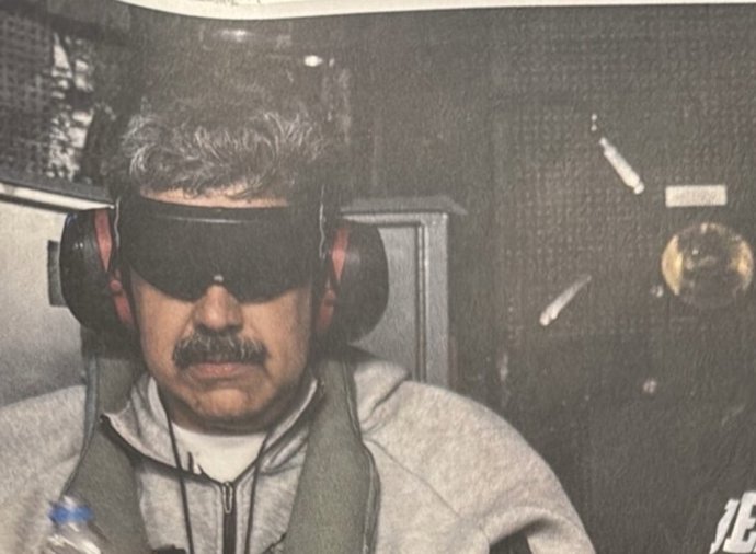 El presidente venezolano, Nicolás Maduro, tras su captura por fuerzas estadounidenses.