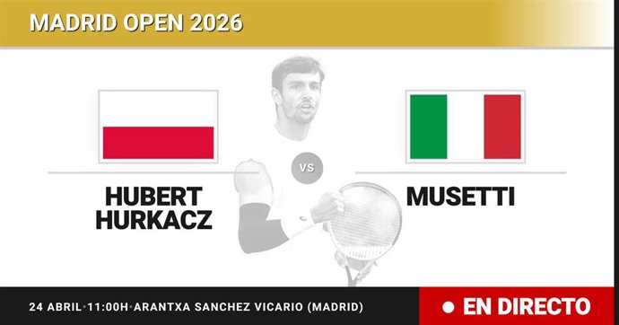 Hubert Hurkacz - Lorenzo Musetti: resumen y estadísticas del partido de Treintaidosavos de final de Madrid Open