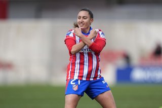 Archivo - Fiamma Benitez of Atletico de Madrid celebrates a goal during the Spanish Women League, Liga F, football match between Atletico de Madrid and RCD Espanyol at Centro Deportivo Wanda Alcala de Henares stadium on March 16, 2025, in Alcala de Henare