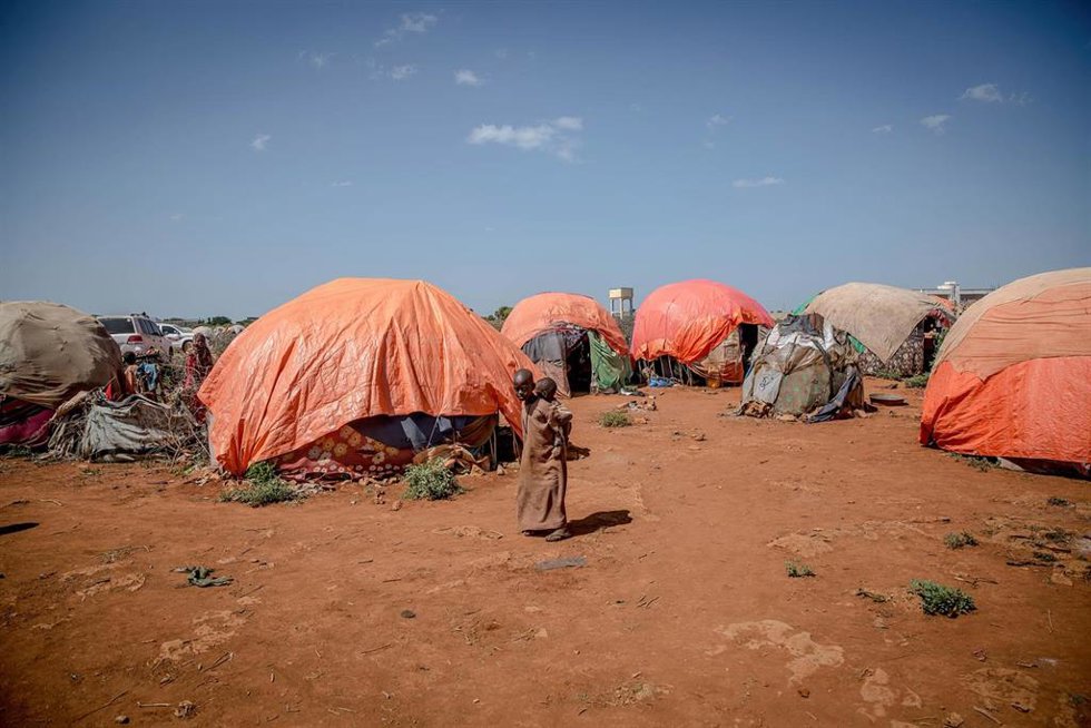 Archivo - Campamento de desplazados en Baidoa, Somalia (archivo)