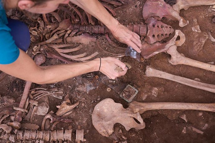 Archivo - Intervención en el cementerio de Castellnou del Bages, en una imagen de archivo