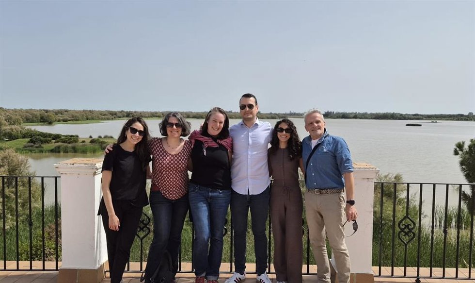 Periodistas de Estados Unidos, Reino Unido y Portugal en El Rocío (Huelva).