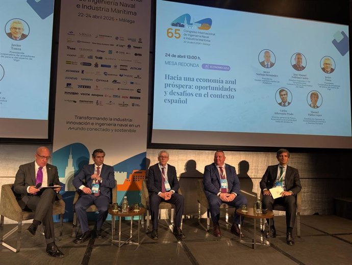 El director del Área Financiera y de Economía Azul de la Zona Franca de Cádiz, José Manuel Fedriani, en el 65 Congreso Internacional de Ingeniería Naval e Industria Marítima celebrado en Málaga.