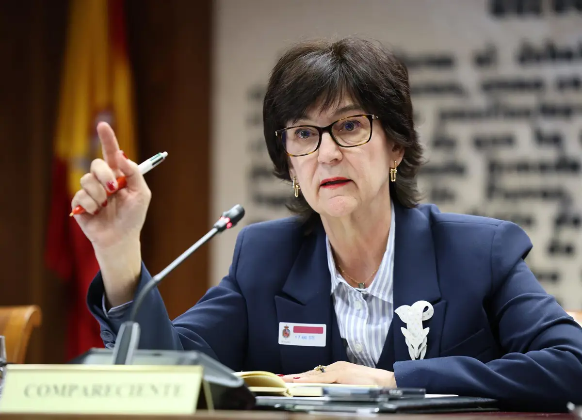 La presidenta de la CNMC, Cani Fernández Vicién, durante una comparecencia en el Senado.