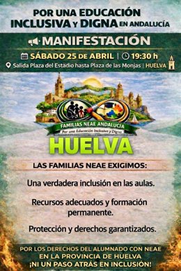 Cartel de la manifestación del sábado.