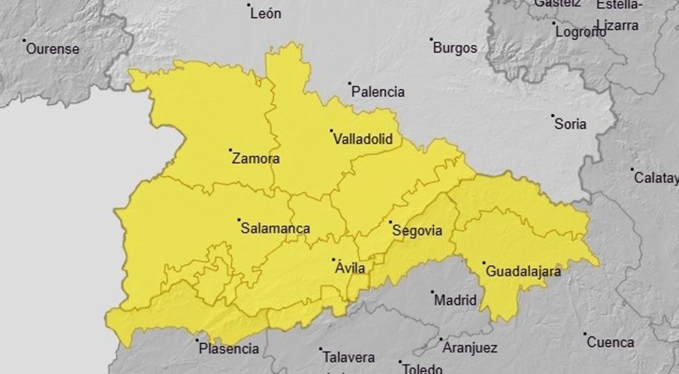 Las lluvias y tormentas pondrán este sábado en aviso a Salamanca, Ávila, Segovia, Valladolid y Zamora