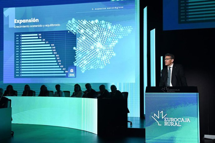 El director general de Eurocaja Rural en la Asamblea General de la entidad.