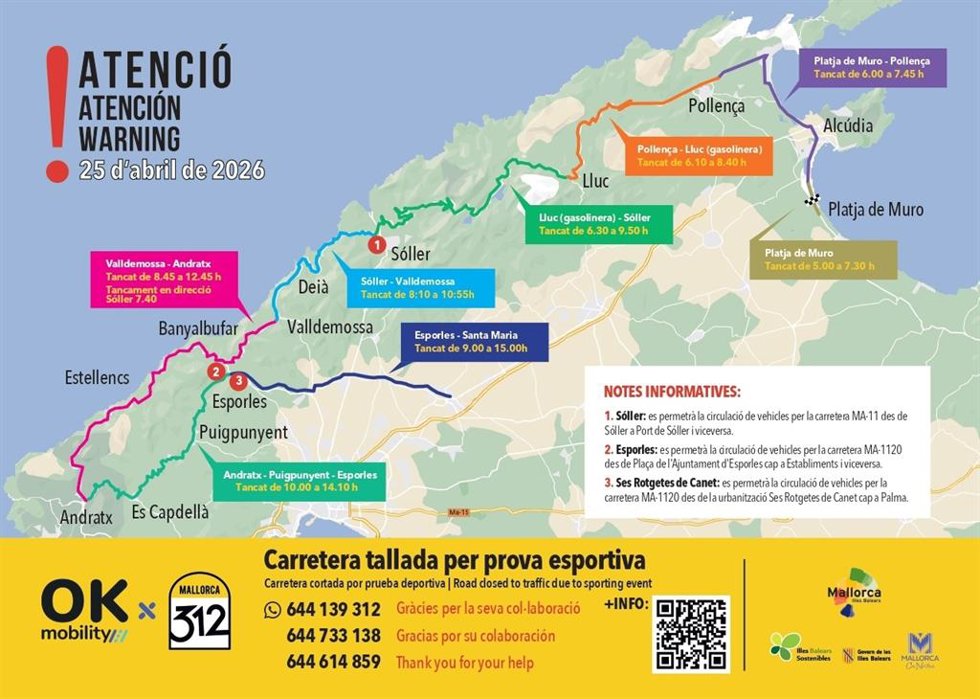 Cortes de tráfico 'Mallorc 312'
