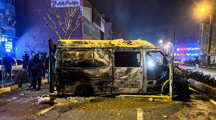 Archivo - Imagen de archivo de protestas de comienzos de año en Irán 