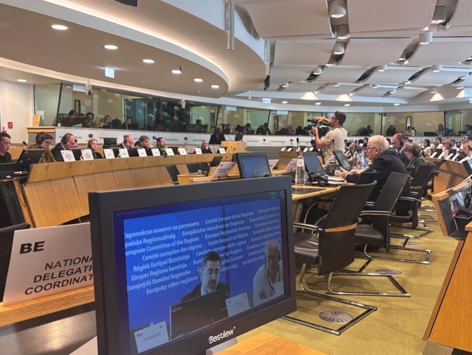 El director general de Unión Europea, Adrián Zittelli, interviene en la Comisión de Recursos Naturales (NAT) del Comité Europeo de las Regiones.