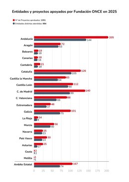 Fundación ONCE apoyó la labor de un total de 984 asociaciones de personas con discapacidad en 2025