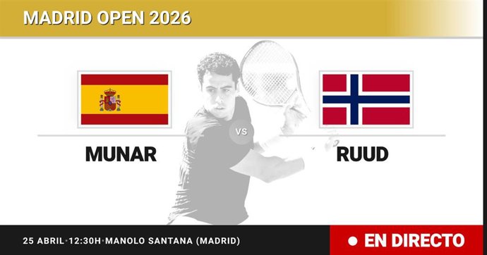 Jaume Munar - Casper Ruud: resumen y estadísticas del partido de Treintaidosavos de final de Madrid Open
