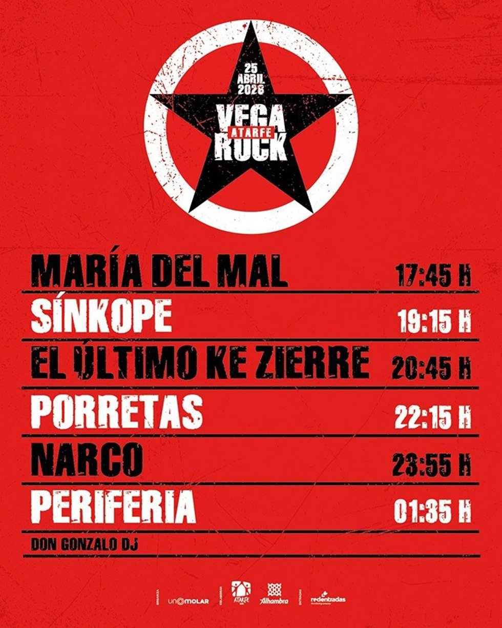 Cartel del Atarfe Vega Rock, que se celebra en la tarde-noche de este sábado.
