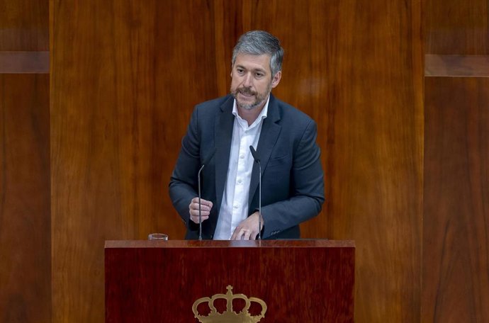 El consejero de Presidencia, Justicia y Administración Local, y portavoz del Gobierno autonómico, Miguel Ángel García Martín, durante el Pleno de la Asamblea de Madrid, a 9 de abril de 2026, en Madrid (España). 
