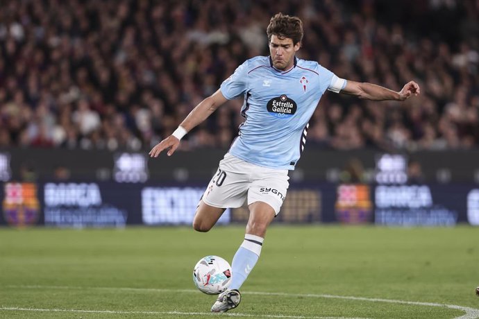 Marcos Alonso of RC Celta de Vigo in action during the Spanish league, LaLiga EA Sports, football match played between FC Barcelona and RC Celta de Vigo at Spotify Camp Nou stadium on April 22, 2026 in Barcelona, Spain.