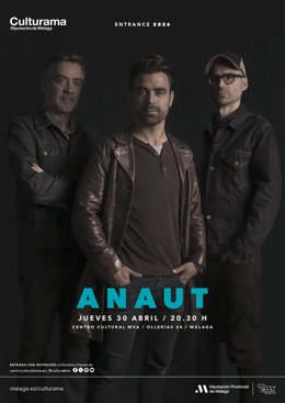 El concierto de Anaut en el centro MVA de la calle Ollerías de la capital es una de las propuestas culturales de la Diputación de Málaga para la próxima semana.