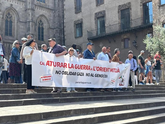 La concentración de 'Aturar la Guerra' en Barcelona.