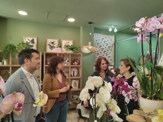 La directora general de Comercio, Ferias y Artesanía, Carmen Herrarte, durante su visita a comercios de Zuera.