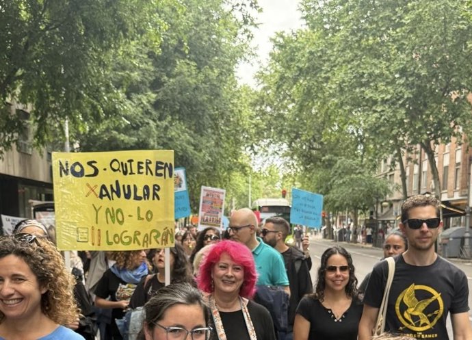 La candidata de Adelante Andalucía por Córdoba para las próximas elecciones autonómicas, Mariví Serrano, en la manifestación.