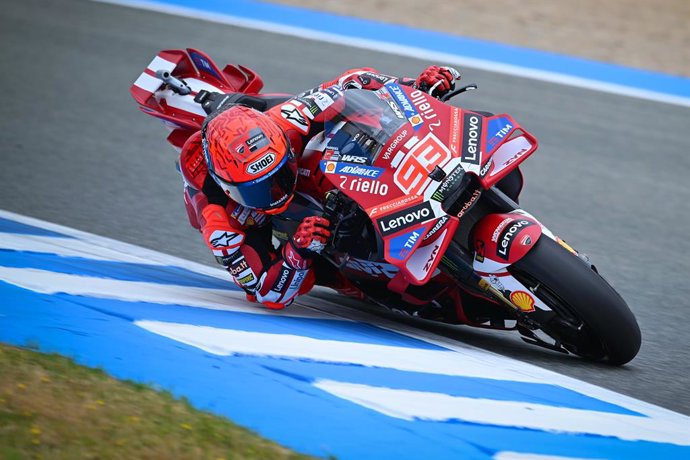 93 MARQUEZ Marc (spa), Ducati Lenovo Team, Ducati Desmosedici GP26, action during the 2026 ESTRELLA GALICIA 0,0 Grans Prix of Spain on Circuit of Jerez - Ángel Nieto from April 24 to 26, 2026 in Jerez, Spain - Photo Studio Milagro / DPPI