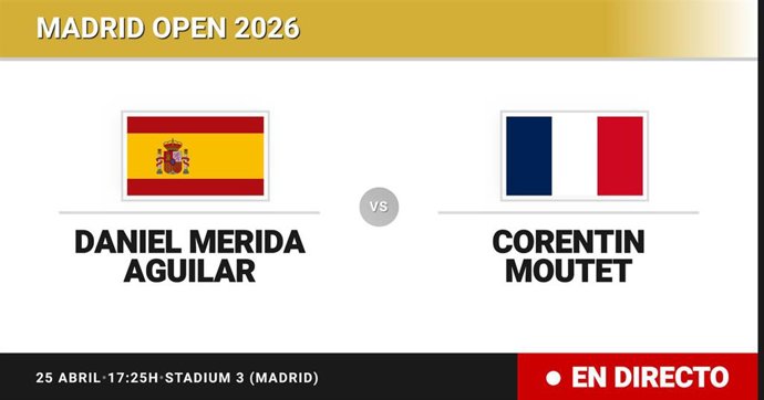 Daniel Merida Aguilar - Corentin Moutet: resumen y estadísticas del partido de Treintaidosavos de final de Madrid Open