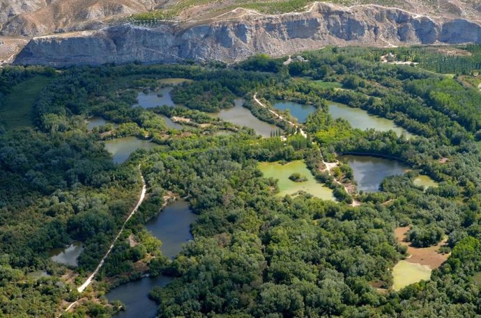Vista aérea de los Galachos de Juslibol.
