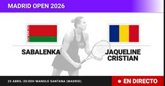 Foto: Aryna Sabalenka - Jaqueline Cristian, en directo hoy: sigue el partido de Madrid Open