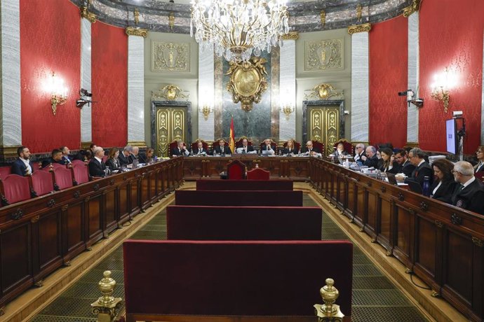 Vista general de la sala donde tiene lugar el juicio por el 'caso mascarillas' en el Tribunal Supremo, a 7 de abril de 2026, en Madrid (España).