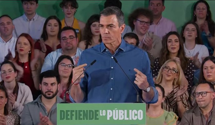 El president del Govern, Pedro Sánchez, en un acte de precampanya de les eleccions andaluses
