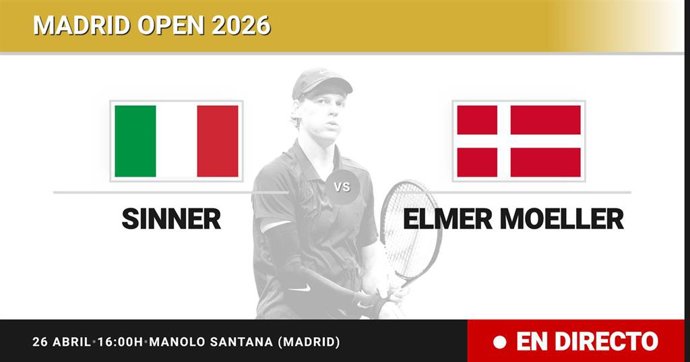 Jannik Sinner - Elmer Moeller: resumen y estadísticas del partido de Dieciseisavos de final de Madrid Open