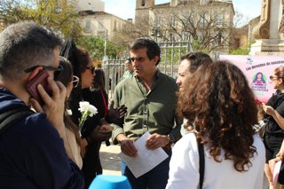 El número uno de Vox por Málaga a las elecciones andaluzas, Antonio Sevilla, en la manifestación.