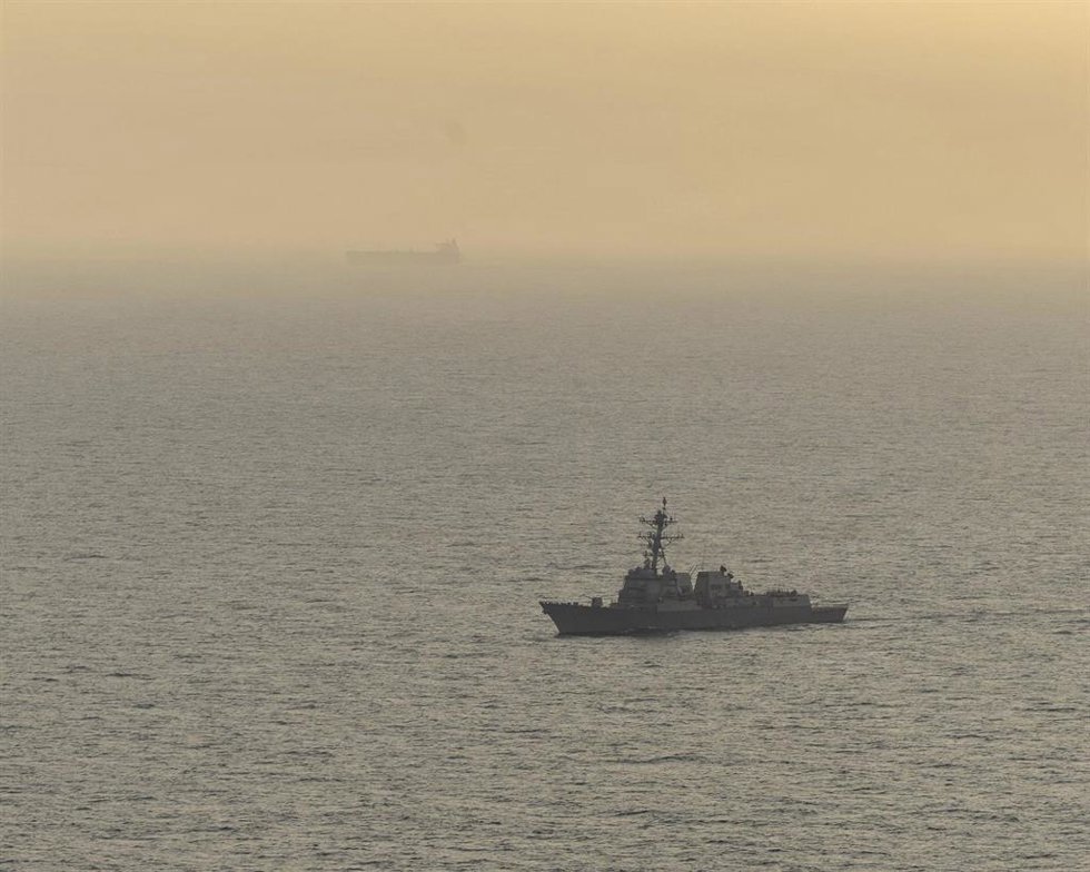 Patrullaje estadounidense durante el bloqueo marítimo contra los puertos iraníes. Imagen de archivo