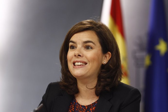 Soraya Sáez de Santamaría, vicepresidenta del Gobierno, tras el Consejo de Ministros