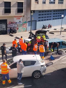Imagen del coche en el momento del accidente.