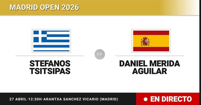 Stefanos Tsitsipas - Daniel Merida Aguilar: resumen y estadísticas del partido de Dieciseisavos de final de Madrid Open