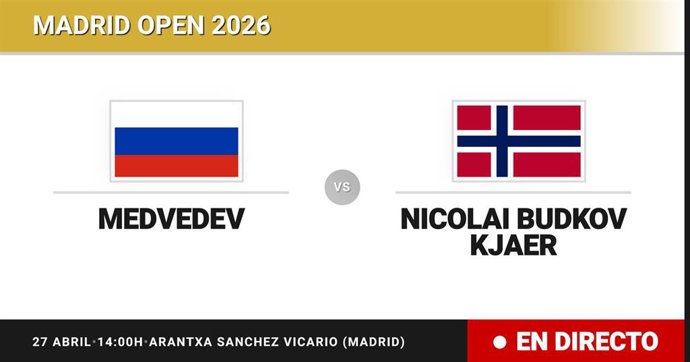 Daniil Medvedev - Nicolai Budkov Kjaer: resumen y estadísticas del partido de Dieciseisavos de final de Madrid Open