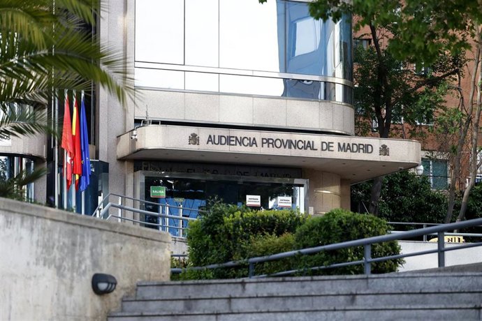 Recurso de la entrada a la Audiencia Provincial de Madrid, a 17 de abril de 2026, en Madrid (España).