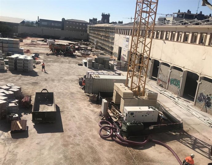 Archivo - Obras desde la tercera planta de la antigua Giesa para construir el Distrito 7 dedicado al audiovisual