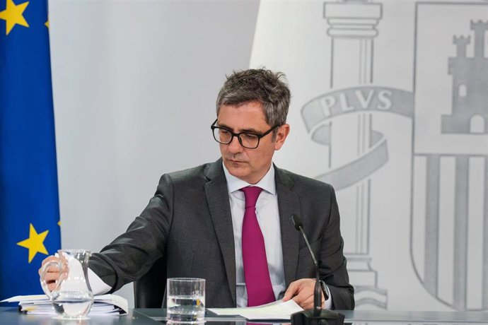 El ministro de la Presidencia, Justicia y Relaciones con las Cortes, Félix Bolaños, 