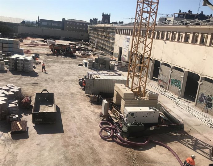Archivo - Obras desde la tercera planta de la antigua Giesa para construir el Distrito 7 dedicado al audiovisual