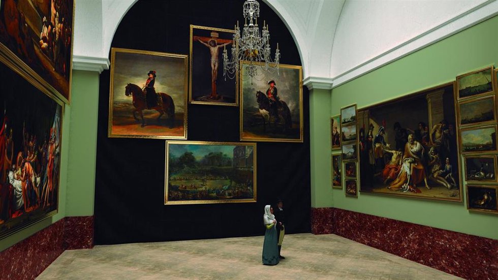 Recreación del «salón tercero» del Museo del Prado en 1819.