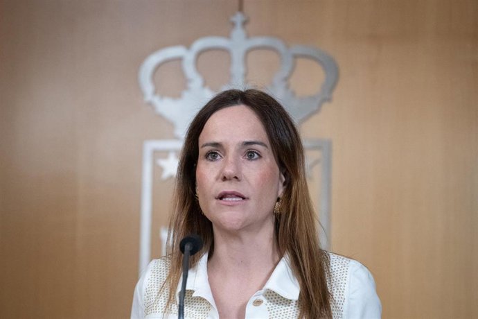 La portavoz de Vox en la Asamblea de Madrid, Isabel Pérez Moñino, durante una sesión plenaria en la Asamblea de Madrid
