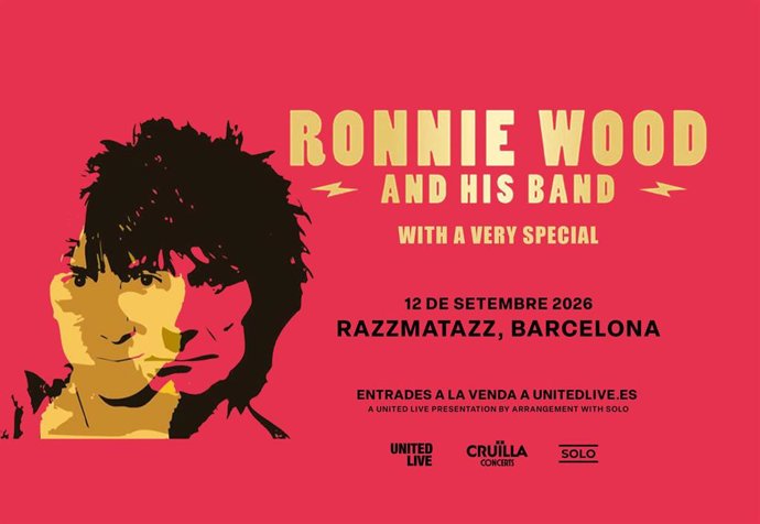Cartel del concierto de Ronnie Wood en Barcelona