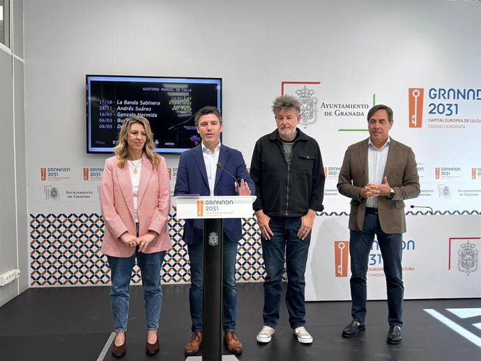 Presentación de la programación de los XI Especiales del Falla 26/27, que trae las actuaciones de La Banda Sabinera (17 de octubre); Andrés Suárez (28 de noviembre); Gonzalo Hermida (16 de enero); Burning (6 de marzo); y Depedro (8 de mayo)