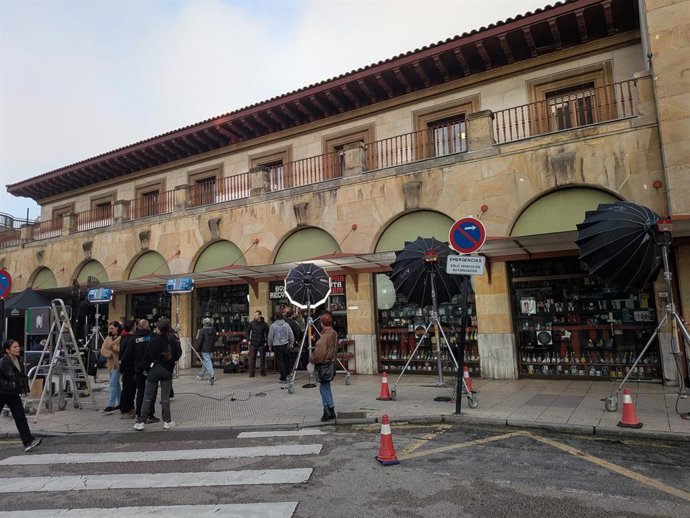 Archivo - Rodaje de una película en Oviedo