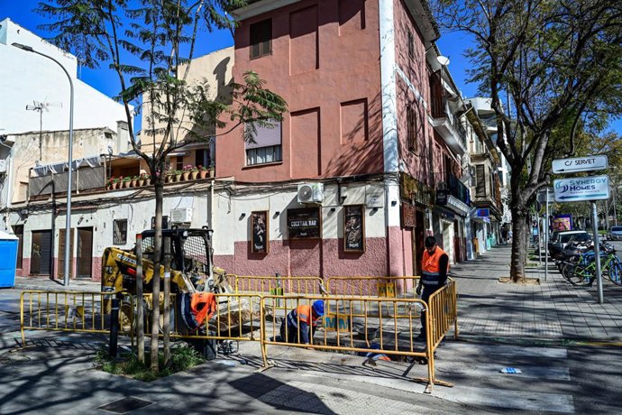 Obras en la red de agua potable y el alcantarillado de Santa Catalina.