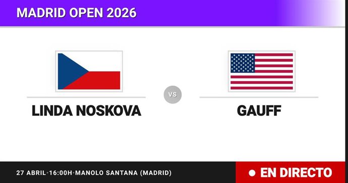 Linda Noskova - Coco Gauff: resumen y estadísticas del partido de Octavos de final de Madrid Open