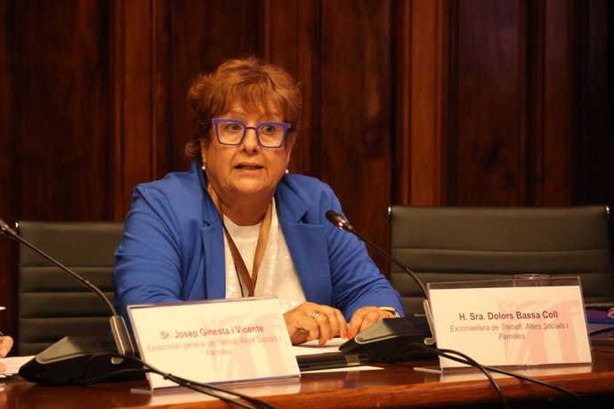 L'exconsellera Bassa durant la seva intervenció